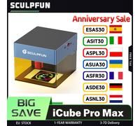 Sculpfun - graveur Laser iCube Pro Max 10W, avec filtre à fumée, point Laser 0.08mm, vitesse de gravure 10000mm/min, 120x120mm, 5000 tr/min iCube Pro Max 10W