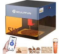 Sculpfun iCube 5W graveur Laser Portable, Machine de gravure avec filtre de fumée, alarme de température, zone de gravure 130x130mm