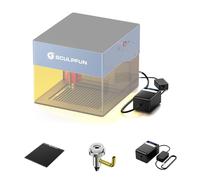 SCULPFUN icube Air Assist et table de travail en nid d'abeille, pompe à air pour iCube 3 W / Pro 5 W / Pro Max 10 W Machine de gravure laser Accessoires