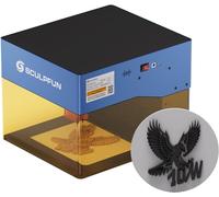 SCULPFUN iCube BT 10W Graveur Laser, 10W Machine à Graver Laser avec Filtre de Fumée, Précision de 0.08mm, Doté Housse de protection et Alarme de Température, Découpe Laser pour Bois Métal Acrylique