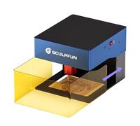 SCULPFUN iCube Pro Max 10 W Mini découpeuse laser avec filtre à fumée, gravure par application, vitesse de gravure 10 000 mm/min, alarme de température, mise au point laser 0,08 mm, pour bois, métal,