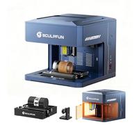 SCULPFUN iCube Ultra 12 W Machine de gravure laser avec RA Mini rouleau rotatif, découpeuse laser portable et graveuse laser avec filtre à fumée, entièrement fermée, gravure DIY pour débutants