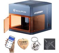 SCULPFUN iCube Ultra 12 W Machine de gravure laser, découpeuse et graveuse laser portable avec filtre à fumée, entièrement fermée