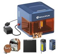 SCULPFUN iCube Ultra Dual-Light Graveur laser 12 W, lumière bleue 1,2 W, infrarouge, entièrement fermé, avec filtre à fumée, pompe à air et réseau de buses en nid d'abeille