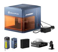 SCULPFUN iCube Ultra Dual Machine de gravure laser 12 W, diode 12 W et infrarouge 1,2 W, assistance à l'air, rouleau rotatif laser, appareil photo iCAM, cutter laser pour bois, cuir, acrylique, avec