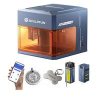 SCULPFUN iCube Ultra Dual Machine de Gravure Laser, 12W Diode + 1.2W Infrarouge, Graveur Laser Portable, APP SCULPFUN, Découpeuse Laser Fermée avec Filtre à Fumée, Zone de Travail 150x150mm