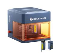SCULPFUN iCube Ultra Graveur laser Modules doubles, laser à diode 12 W + laser infrarouge 1,2 W, machine de gravure avec filtre à fumée, découpeuse laser portable de haute précision pour bois métal