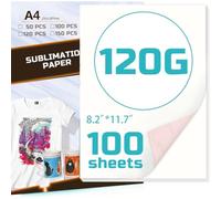 SCULPFUN Lot de 100 feuilles de papier de sublimation A4 pour transfert de chaleur, cadeau DIY compatible avec imprimante à jet d'encre avec encre de sublimation 120 g pour tasses et tasses