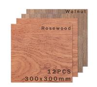 SCULPFUN Lot de 12 contreplaqué de tilleul bicolore, 6 pièces noyer noir, 6 palissandres brésiliens, 30 x 30 cm, bois non traité, contreplaqué de 3 mm d'épaisseur, planches découpées au laser et