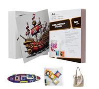 SCULPFUN Lot de 120 feuilles de papier de sublimation A4 210 x 297 mm 10 g/m² pour coton, T-shirt, tasses, verre, film de sublimation compatible avec toutes les imprimantes de sublimation