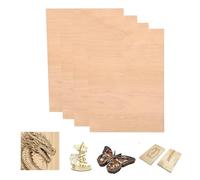 SCULPFUN Lot de 4 plaques de contreplaqué de hêtre rouge, 3 mm d'épaisseur, 30 cm x 20 cm, bois non traité pour travaux manuels, gravure laser et découpe