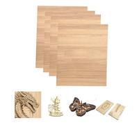 SCULPFUN Lot de 4 plaques de contreplaqué en bois de rose jaune de 3 mm d'épaisseur 30 cm x 20 cm Bois non traité pour travaux manuels, gravure laser et découpe