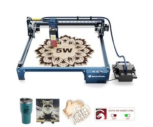 SCULPFUN Machine de gravure laser S30 60 W avec support d'air automatique, machine de découpe de puissance laser de 5 W pour la fabrication de puzzles en bois 3D, bricolage, bois, cuir, précision de