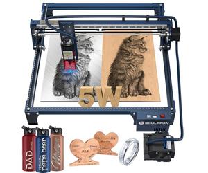 SCULPFUN S30 5W Machine de gravure laser automatique assistée par air 60 W Puissance de sortie 5 W Précision de gravure 0,06 mm pour bois, métal