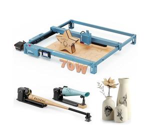 SCULPFUN S70 MAX 70W Machine à graver laser avec rouleau multifonction RA Pro Max 4 en 1, vitesse de gravure 36000 mm/min, zone de gravure 830 x 800 mm, zone de gravure avec 50 l/min, mise au point