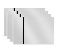 sculpfunDIY Lot de 4 panneaux miroir en acrylique argenté pour gravure laser, 20 x 30 cm surface métallique personnalisés pour la maison bureau magasin, miroir plaque argentée sculptée noire