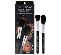 Sculpt Plus Glow Brush Duo by SIGMA for Women - 2 Pc -Small Contour - F05, Spotlight Duster - F37 Brushes