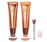 Sculpt Tape & Blush Duo - Blush And Bronzer,2 In 1 Liquid Contour Beauty Wand,Waterproof Liquid Blush Wand For Women,Lightweight Blendable For Shading, Flushed Cheeks (02#+05#, Same size)