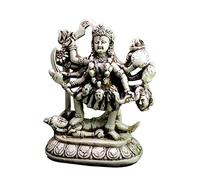 sculpté à la main en méditation hindou Déesse Kali Résine Idol Sculpture Statue de taille 15,2 x 11,2 cm