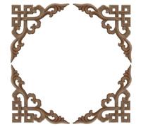 Sculpté Applique Lot De 4 Appliques Décoratives En Bois Sculpté Coins De Meubles Porte De Lit Armoire Non Peintes Décoration Intérieure 6 X 6cm