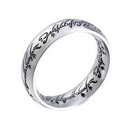 Sculpté en 3D Le Seigneur des Anneaux Acier titane Sculpté en 3D Acier titane plaqué or 24 carats Bague en acier inoxydable pour homme Bague en acier inoxydable pour homme