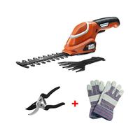 Sculpte-haie cisaille 2 en 1 GSL700KIT + gants de protection + sécateur