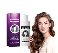 Sculpting Curly Hair Mousse, Creme Coiffante Femme pour Cheveux, Mousse Volume Pour Cheveux Bouclés Curl Boost Defining Cream, Produits de coiffage des Boucles, Hydrate & Nourrit, Définit les Boucles