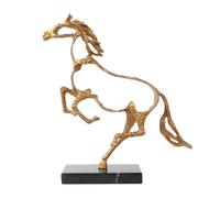 Sculpture Abstraite De Cheval Au Galop En Laiton, Ornement De Cheval | Figurine De Cheval De Couleur Laiton, Cheval Debout En Résine, Adaptée À Une Utilisation À La Maison Et Au Bureau