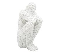 Sculpture Abstraite de penseur en mosaïque en résine Blanche, Serre-Livre écologique, Statue d'art Fonctionnelle pour la décoration de la Maison et du Bureau, matériau en résine