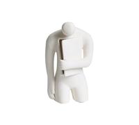 Sculpture abstraite moderne en céramique - Statue artistique pour la maison, le bureau, l'étude ou la bibliothèque - Cadeau unique pour les amateurs de livres et les accents de coin de lecture (taille