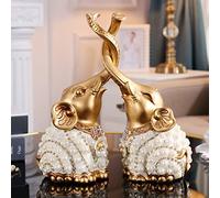 Sculpture Accent Maison Bureau Ornements Décoration De Mariage Belle Éléphant Résine Famille Éléphants Statue Figurine Animale Bureau À Domicile Feng Shui Décor Collection Cadeau Statue De Table