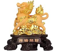 Sculpture Accessoires de Table Ornements Feng Shui Chi Lin/Kylin Wealth Prosperity Statue Attire la Richesse la Bonne Chance Feng Shui