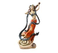 Sculpture Ancienne Chinoise, flûte, Lotus, Tambour de Taille, fée avec Luth, Statue de beauté Classique, pour Le Bureau à Domicile (C)