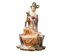 Sculpture Ancienne Chinoise, flûte, Lotus, Tambour de Taille, fée avec Luth, Statue de beauté Classique, pour Le Bureau à Domicile (C)