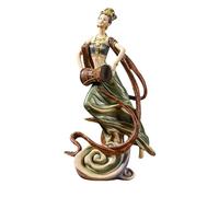 Sculpture Ancienne Chinoise, flûte, Lotus, Tambour de Taille, fée avec Luth, Statue de beauté Classique, pour Le Bureau à Domicile (C)