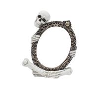 Sculpture avec cadre miroir d'Halloween - 16,38 x 13,24 x 6,9 cm, sculpture en résine gothique pour décoration d'intérieur | Figurine de crâne pour améliorer une bibliothèque, une étagère d'étude, un