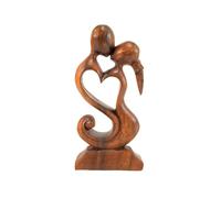 Sculpture bois 20cm ""Couple en Fusion"" | Preuve d'Amour