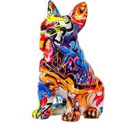 Sculpture Bouledogue Français | Bouledogue Graffiti | Statue Chien Multicolore | Statues Et Figurines Bouledogue