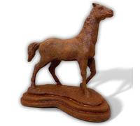 Sculpture cheval statue figure fer rouille décoration jardin 31cm style antique