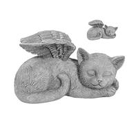 Sculpture Commémorative Précise pour Animal de Compagnie, Belle Statue de Jardin d'ange Endormi pour Pierre Tombale, Imperméable, Résistante au Soleil, pour Une Utilisation en Extérieur