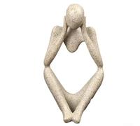 Sculpture contemporaine en résine - Pièce décorative élégante pour espace de vie, parfaite pour les tables et les étagères (grès C)