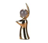 Sculpture Copper Deer Figurine Ornements Artware pour bibliothèque Office Salon Room Home Desktop Decoration Accessoires Exquise Oeufs (Taille: 20 cm)
