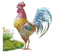 Sculpture Coq Métal - Statue Poule Décorative, Coq Patriotique En Métal | Sculpture Double Face Pour Jardin | Statue Animale Debout Art De Jardin | Ornement Extérieur Terrasse & Pelouse Pour Décor Rus