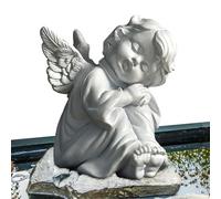 Sculpture D'ange En Résine - Figurine De Séraphin D'extérieur De 30 Cm, Sculpture Céleste Détaillée Fabriquée À La Main, Œuvre D'art Commémorative Esthétique | Protecteur Ailé Sacré Intemporel