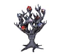 Sculpture d'arbre à dés en métal, support de dés de déesse en métal, support de dés imprimés, présentoir de dés artistique, support de dés de jeu de société à collectionner, figurine d'arbre à dés