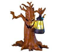 Sculpture d'arbre effrayante pour Halloween avec lanterne à lumière solaire, décoration effrayante pour jardin, porche, allée, fête, intérieur, cour, patio, pelouse extérieure