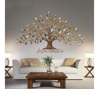 Sculpture d'arbre murale en métal, décoration d'arbre de vie 3D avec feuilles superposées pour salon, chambre, bureau, décoration de la maison - Pièce d'art unique