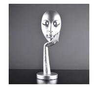 Sculpture d'art abstraite, statue de figure de visage doré pour décoration moderne dans le salon, la chambre, le bureau et le bar