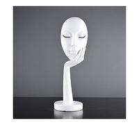 Sculpture d'art abstraite, statue de figure de visage doré pour décoration moderne dans le salon, la chambre, le bureau et le bar