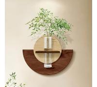 Sculpture d'art Mural 3D Moderne, Relief décoratif à Double Couche avec Vase intégré et Fausse Plante, idéal pour la Toile de Fond de canapé ou l'affichage d'entrée (50 * 38cm/19.7 * 15in)